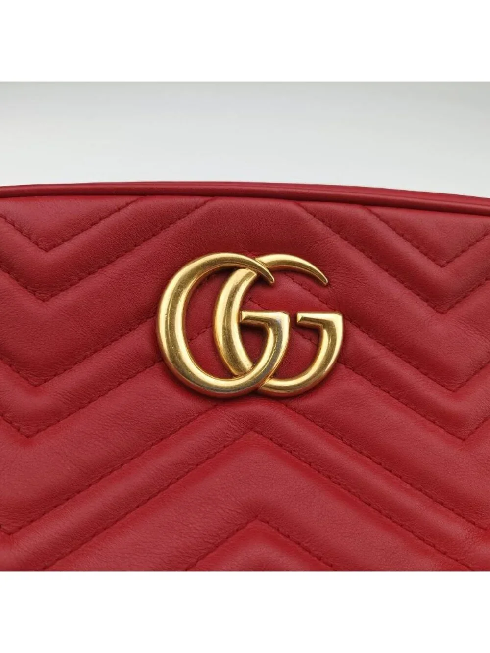 Gucci GG Marmont Red Leather Shoulder Bag